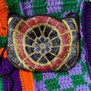 Small Vintage Purse, Beaded Purse, Crossbody Bag, Flapper Style Purse